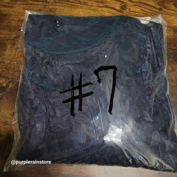 Tiana B Sequins Floral Lace Midi Dress 16 W Navy Dark Coquette Ethereal - Picture 11 of 11